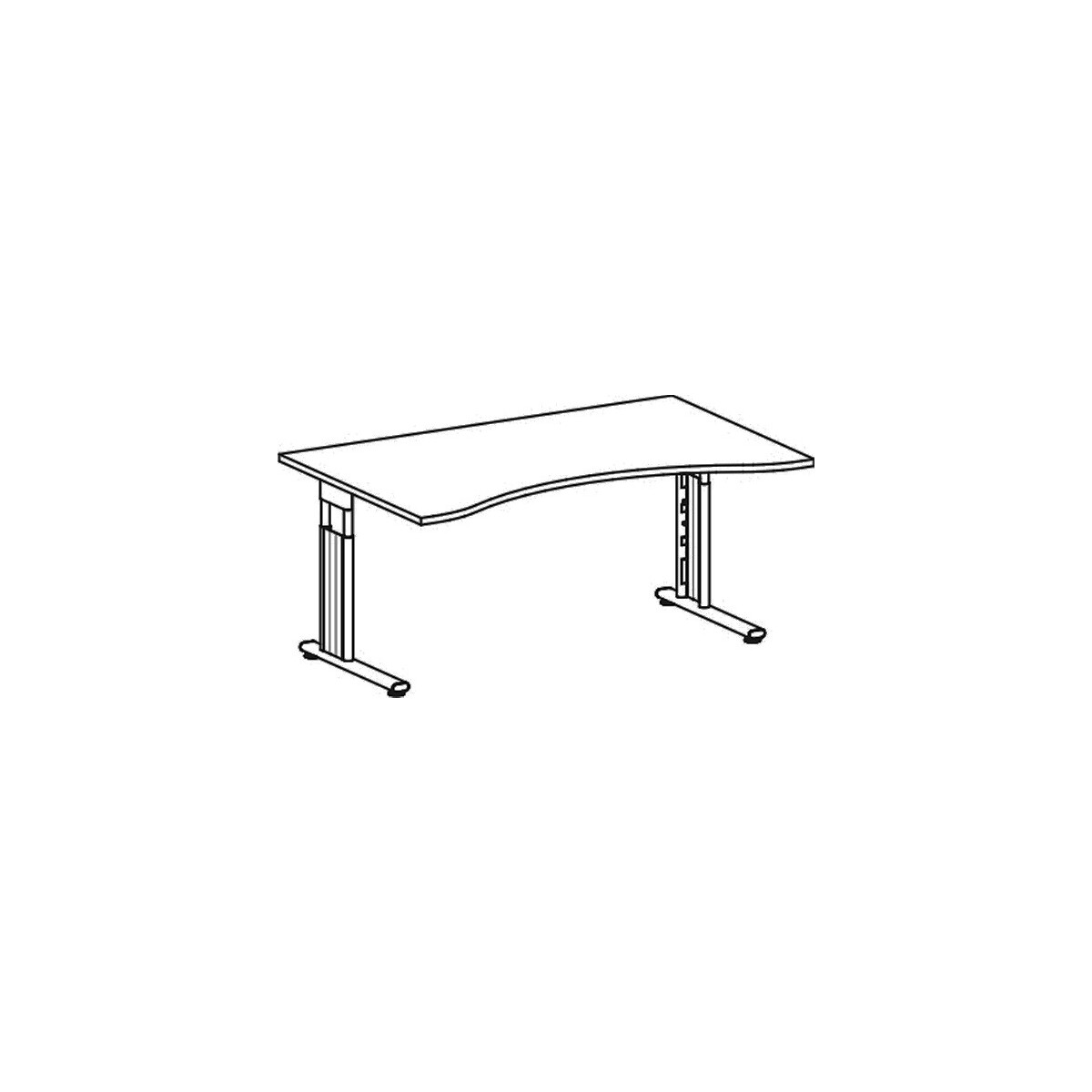 Schreibtisch Cyros H680-820xB1800xT1000/800mm Buchedekor...